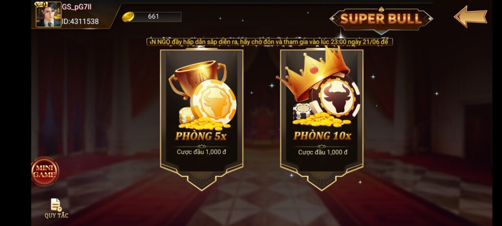 Giới thiệu phòng game Super Bull tại TWIN