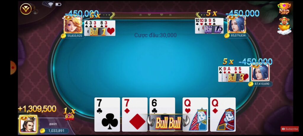 Bí quyết chơi game bài Poker Bull đơn giản