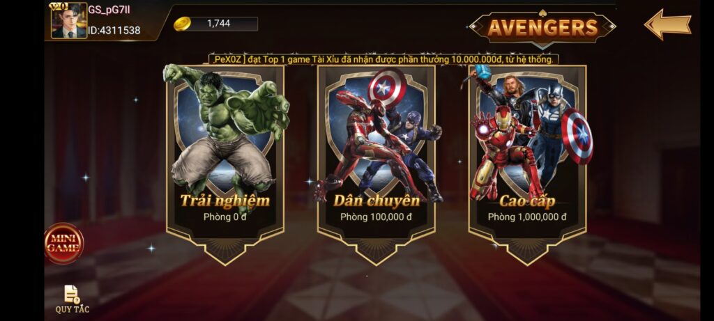 Giới thiệu phòng game Avengers TWIN